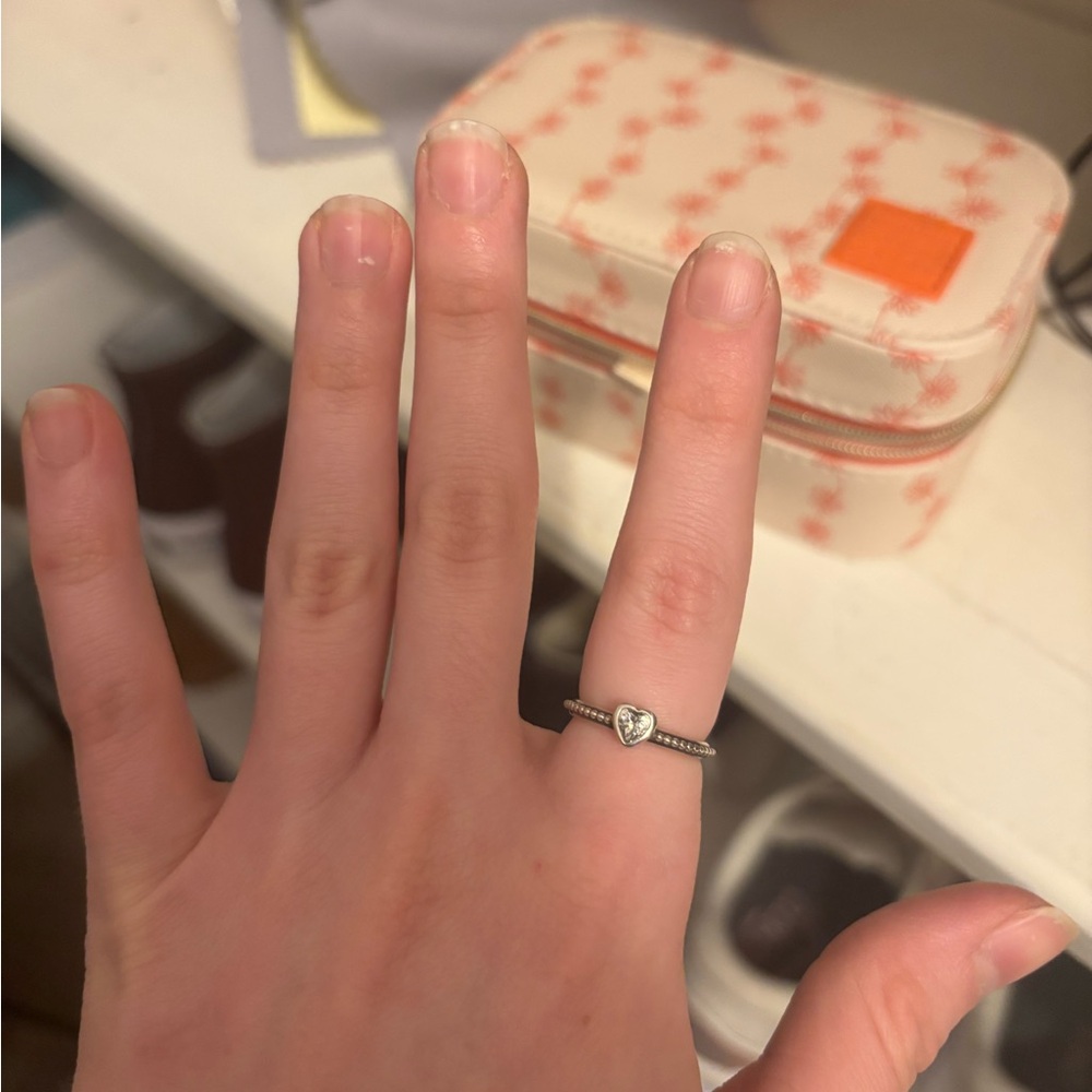 pandora clear heart ring